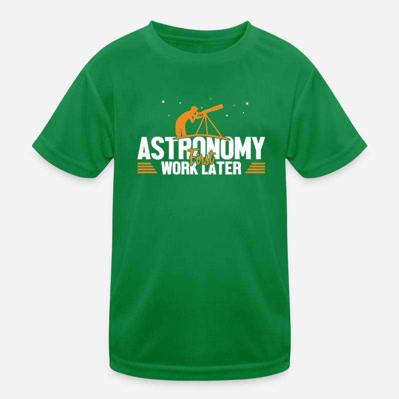 Astronomy First Work Later Starry Sky Kids Functional T-Shirt