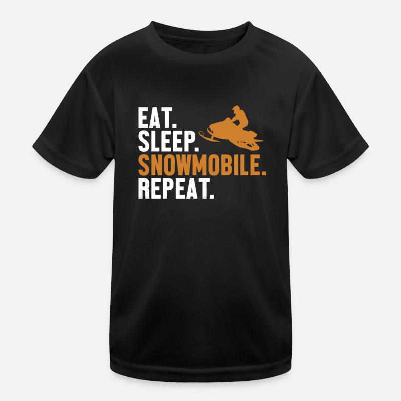 Eat Sleep Snowmobile Repeat Snowmobile Driver Kids Functional T-Shirt