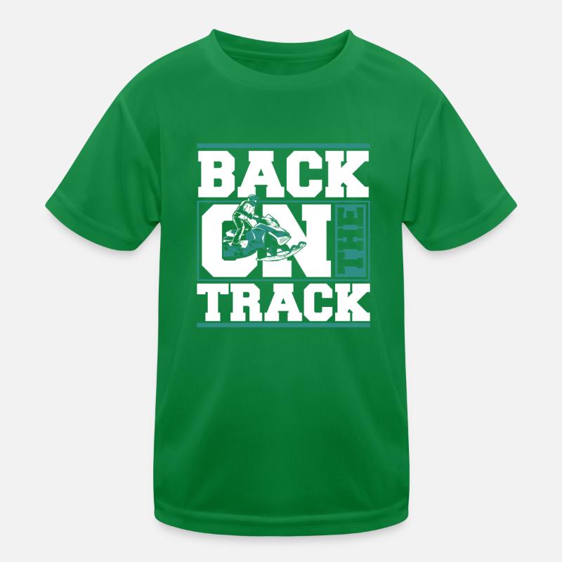 Back On The Track Snow Motorcycle Snowmobile Kids Functional T-Shirt