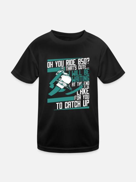 Oh Your Ride 850 Snow Motorcycle Snowmobile - Kids Functional T-Shirt - black - Front