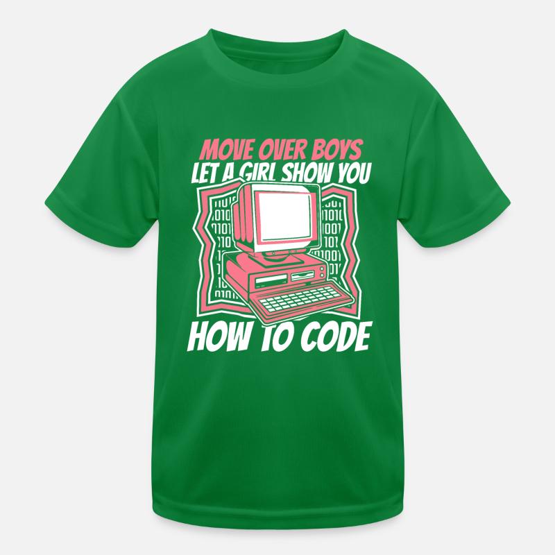 Let A Girl Show You How To Code Developer Kinder Funktions-T-Shirt