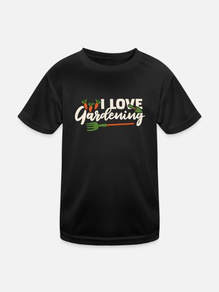 J’aime jardiner jardinier potager horticulture jardinier - T-shirt sport Enfant - noir - Devant