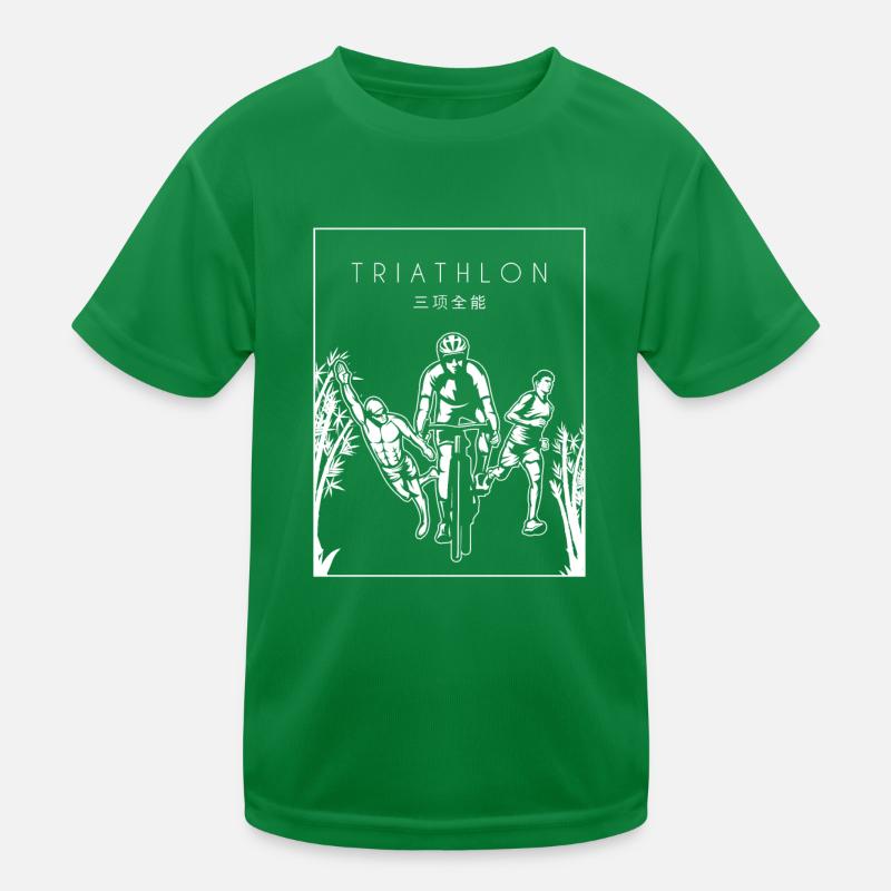 Triathlon Chinese Hanzi Training Triathlonrad Kinder Funktions-T-Shirt