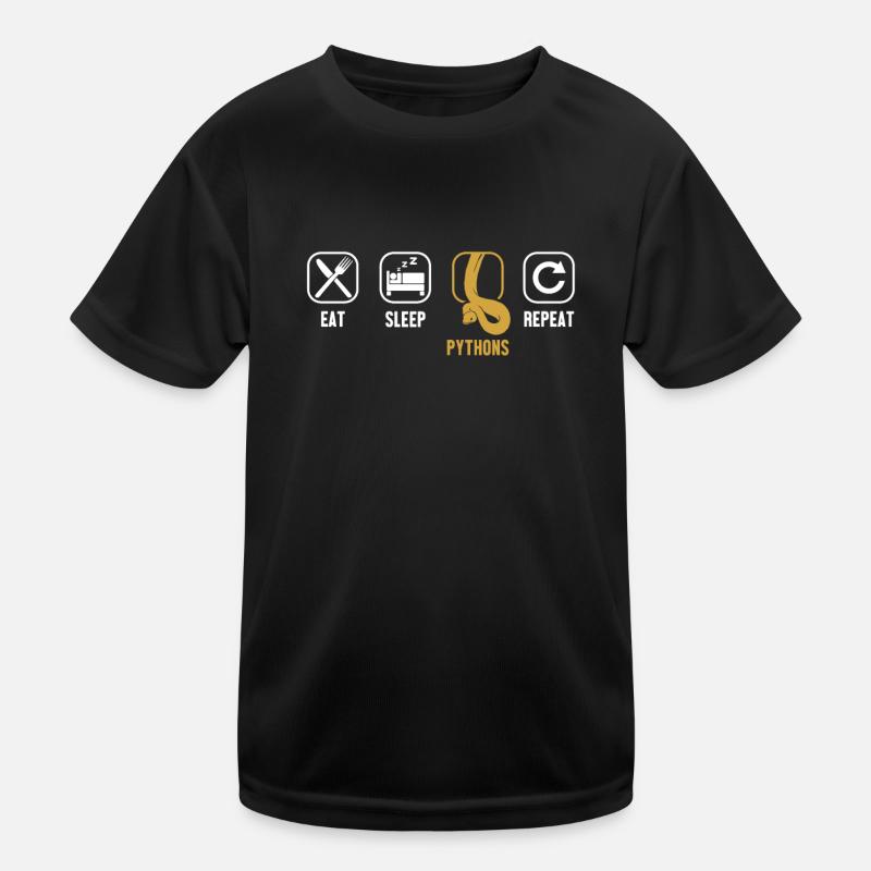 Eat Sleep Pythons Repeat Python Snake Banana Kids Functional T-Shirt