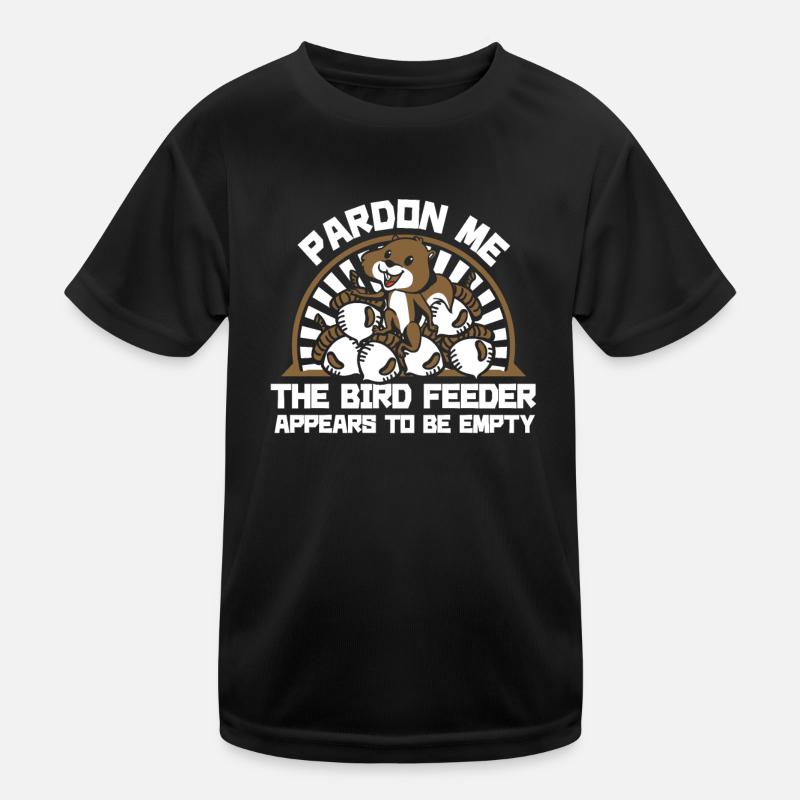 Bird Feeder Appears To Be Empty Fox Squirrel Kids Functional T-Shirt