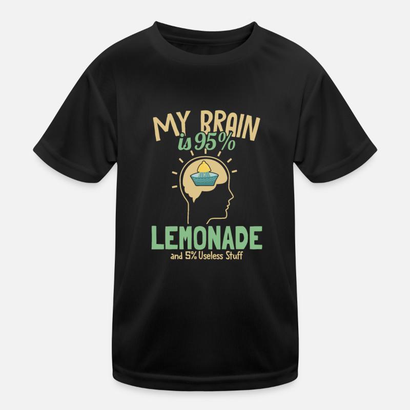 My Brain is 95% Lemonade Limonade Liebhaber Kinder Funktions-T-Shirt