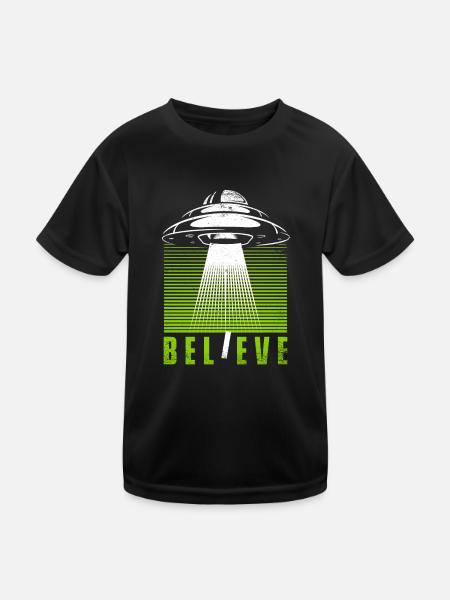 Croire conspiration Außerirdischer extraterrestre OVNI - T-shirt sport Enfant - noir - Devant