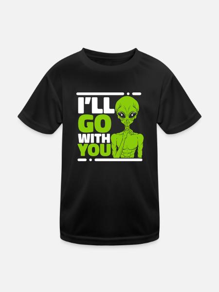 Je vais aller avec toi Ufo Conspiracy Extraterrestrial - T-shirt sport Enfant - noir - Devant