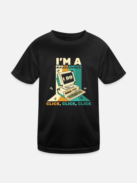 I'm A Programmer Click Software Engineer Coder - Kids Functional T-Shirt - black - Front