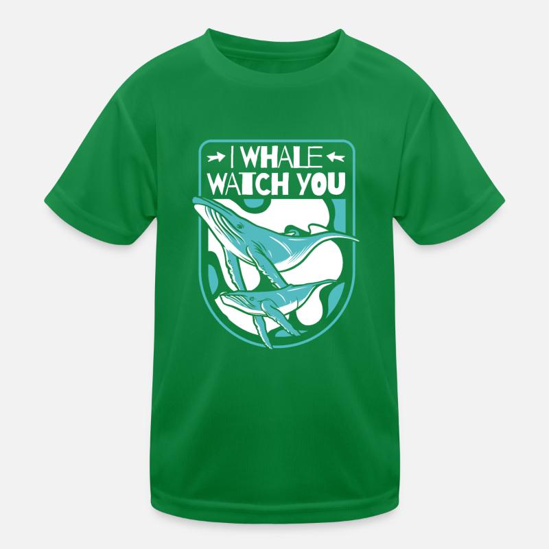 Ich beobachte dich Blauer Beluga-Cachalot-Wal Kinder Funktions-T-Shirt