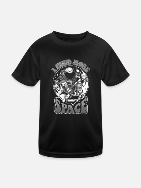 J’ai besoin de plus de Space Cosmonaut Spaceship Taikonaut - T-shirt sport Enfant - noir - Devant