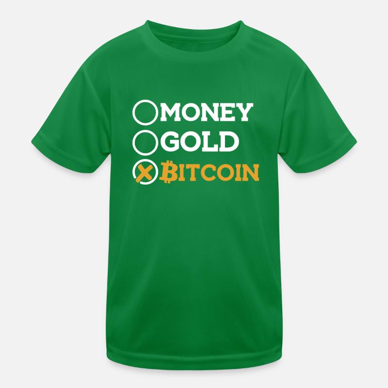 Argent Or Bitcoin Crypto-monnaie Blockchain T-shirt sport Enfant