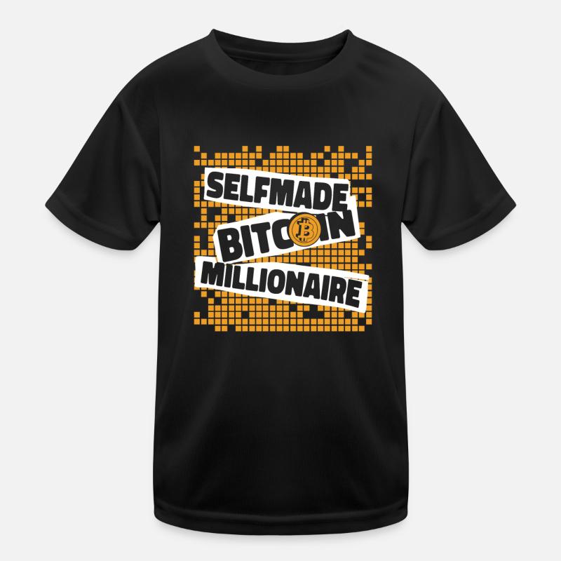 Selfmade Bitcoin Millionaire Blockchain Crypto Kids Functional T-Shirt