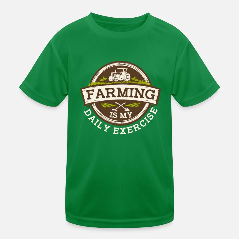 Farming Is My Daily Exercise Biobauer Bauer Kids Functional T-Shirt