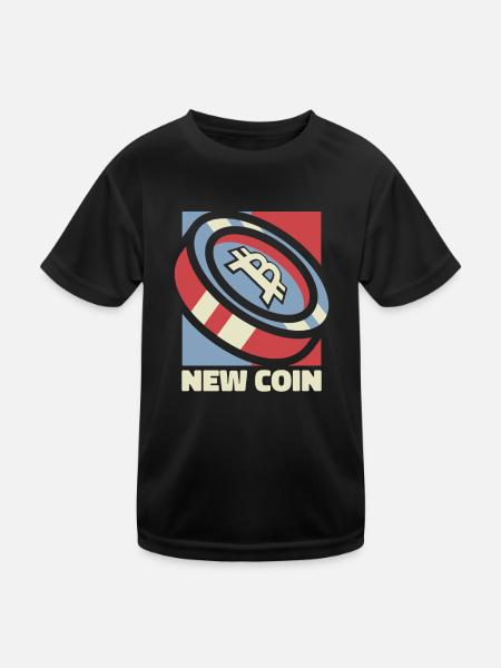 Nouvelle pièce de monnaie Crypto-monnaie Blockchain Crypto Bitcoin - T-shirt sport Enfant - noir - Devant