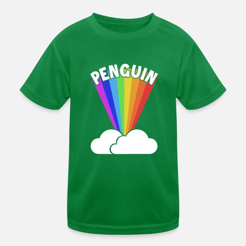 Penguin Rainbow Kaiserpinguin Seevogel Kinder Funktions-T-Shirt