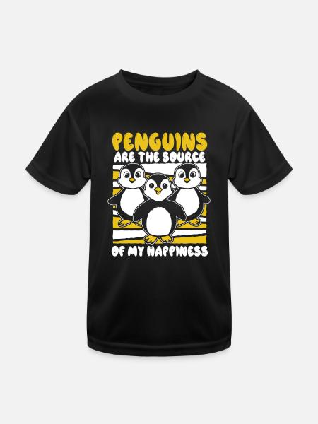 Penguins Are The Source Of My Happiness Seabird - Kids Functional T-Shirt - black - Front