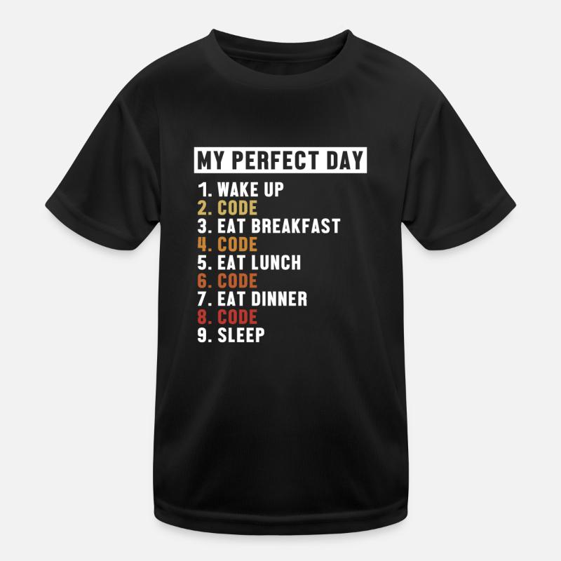 Coding Perfect Day Developer Softwareingenieur Kinder Funktions-T-Shirt