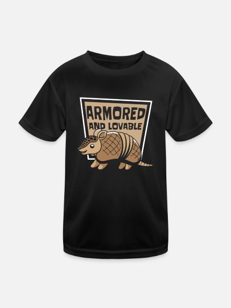 Gepanzerte und liebenswerte rosa Fee Cingulata Liebhaberin - Kinder Funktions-T-Shirt - Schwarz - Vorne