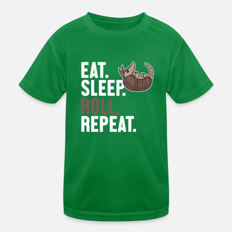 Eat Sleep Roll Repeat Pink Fairy Chlamyphoridae Kids Functional T-Shirt