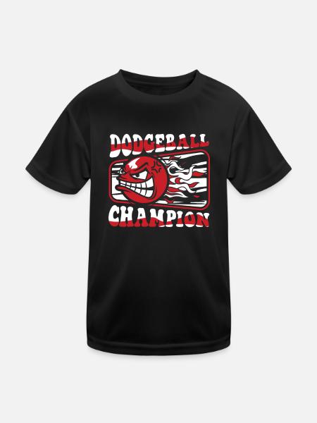 Dodgeball Champion Prisonball Team Game Player - Kids Functional T-Shirt - black - Front