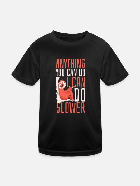Je peux faire plus lentement tout ce qui est folivore à gorge brune - T-shirt sport Enfant - noir - Devant