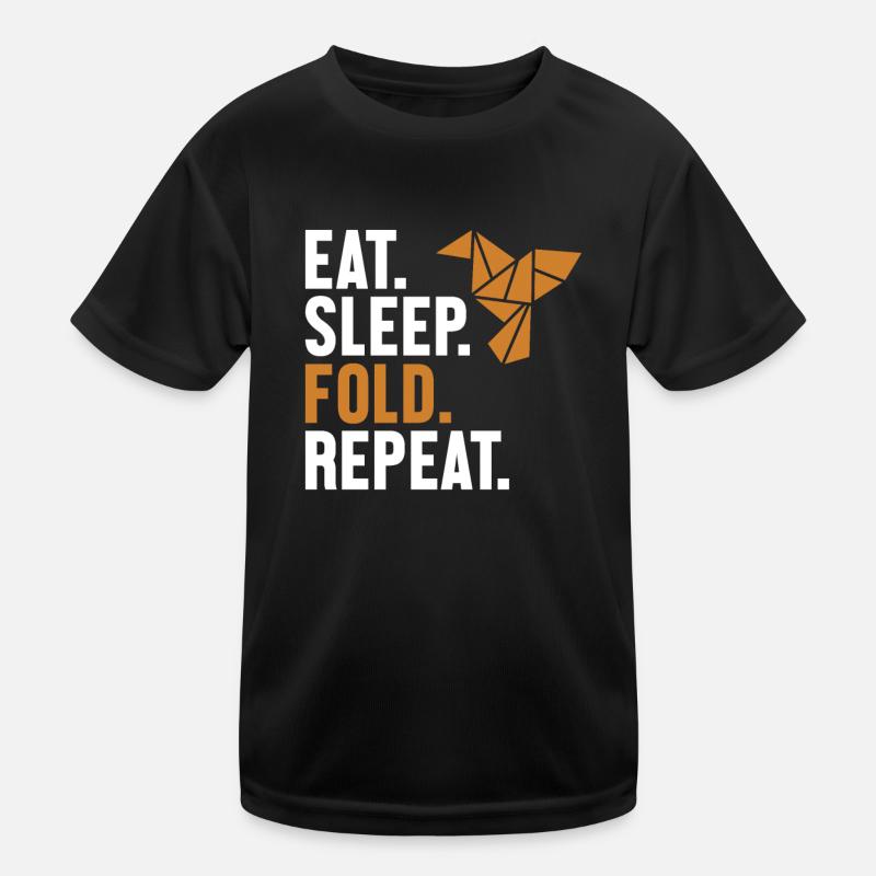 Eat Sleep Fold Repeat Owl Paper Crane Folding Kids Functional T-Shirt