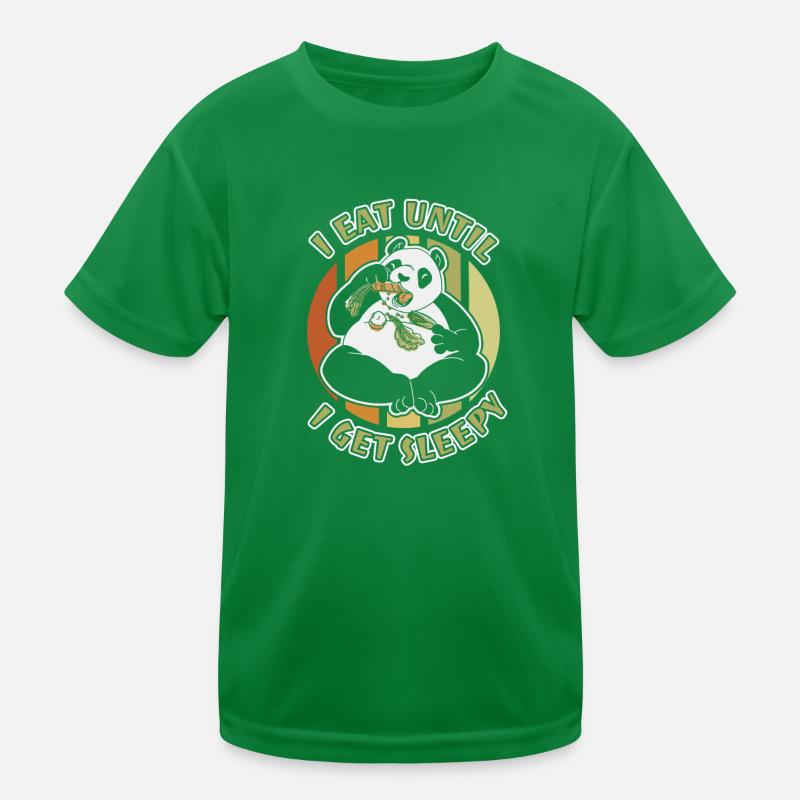 I Eat Until I Get Sleepy Panda Bear Friend Giant Kids Functional T-Shirt