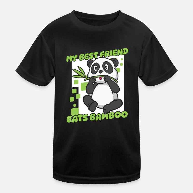 My Best Friend Eats Bamboo Panda Bear Friend Kids Functional T-Shirt