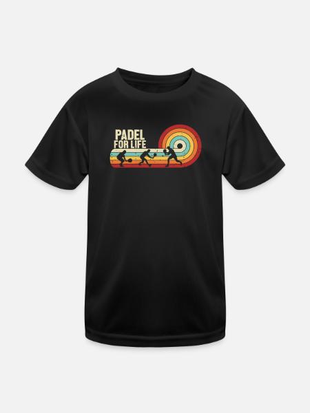 Padel for Life Paddleball Padel Tennis Platform - Kids Functional T-Shirt - black - Front