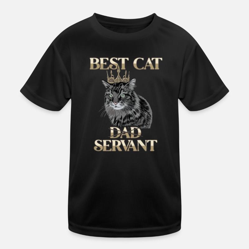 Best Cat Dad Servant Cat Girlfriend Cat Daddy Kids Functional T-Shirt