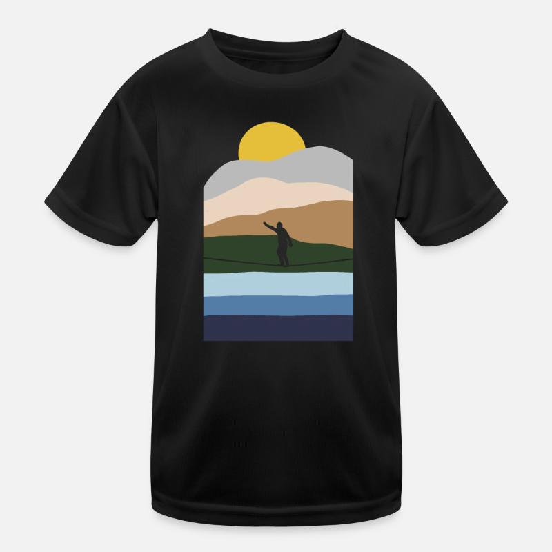 Balancieren Indoor Slackers Slackerliner Slackline Kinder Funktions-T-Shirt