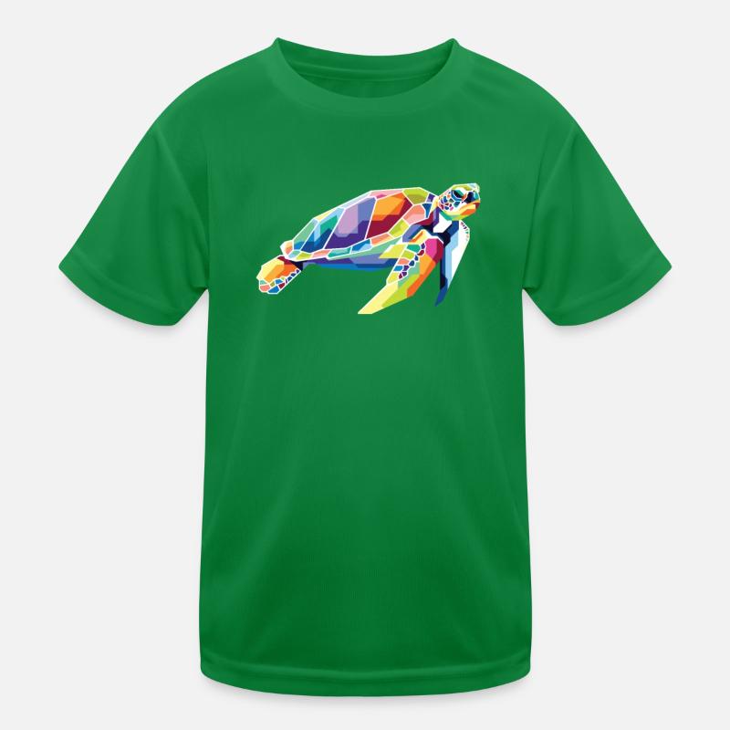 Polygon Tortoise Aquatic Turtle Kids Functional T-Shirt