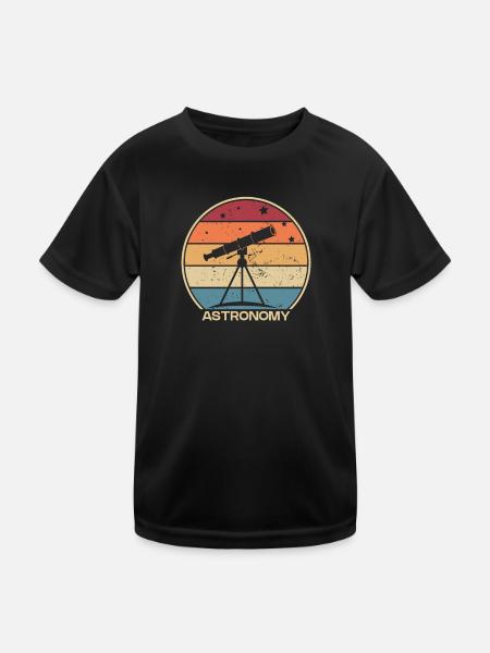 Retro Kosmologe Astronomiefotograf Sternenhimmel - Kinder Funktions-T-Shirt - Schwarz