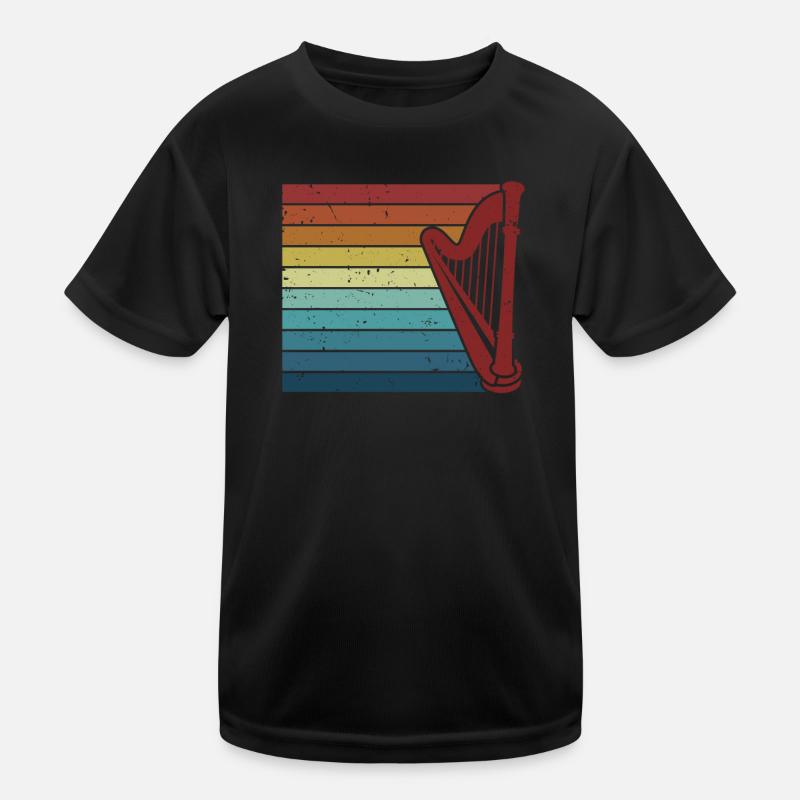 Retro Harfenmusik Harfe Konzertharfe Harfenspieler Kinder Funktions-T-Shirt