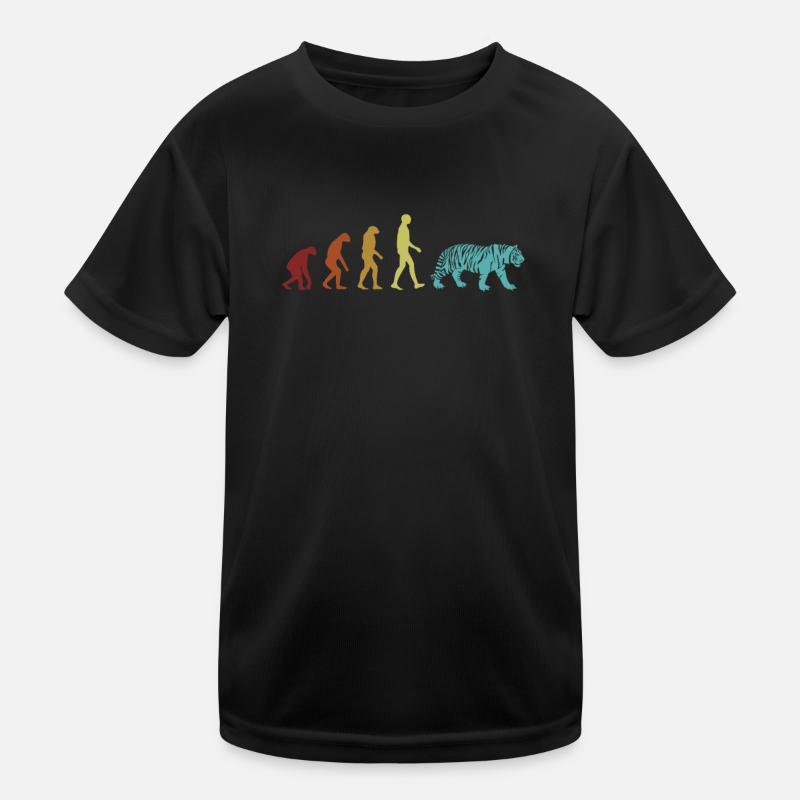 Tiger Evolution Wildkatze Raubkatze Sibirischer Kinder Funktions-T-Shirt