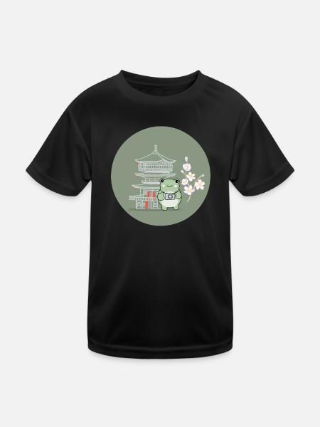 Tadpole Tree Frog Toad Frog Breeder Frog - Kids Functional T-Shirt - black - Front
