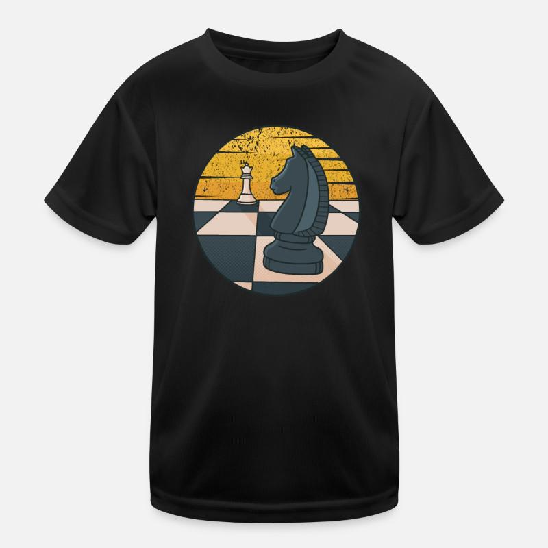 Retro Grandmaster Queen Player Professional Chess Kids Functional T-Shirt