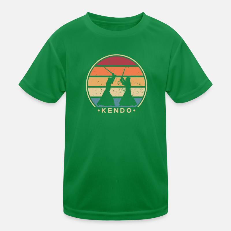Retro Kenjutsu Kata Shinai Samurai Kendo Kinder Funktions-T-Shirt