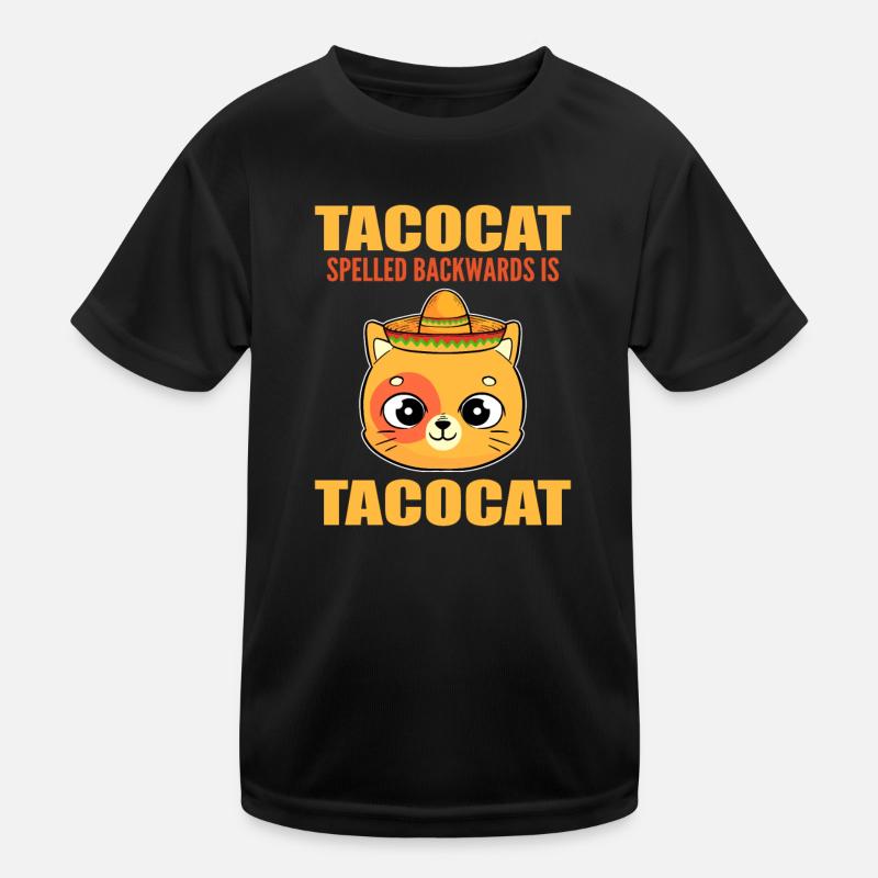 Tacocat Spelled Backwards Kitty Kitten Kids Functional T-Shirt
