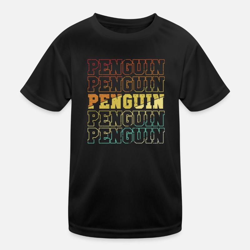 Retro Penguin Emperor Penguin Seabird Kids Functional T-Shirt
