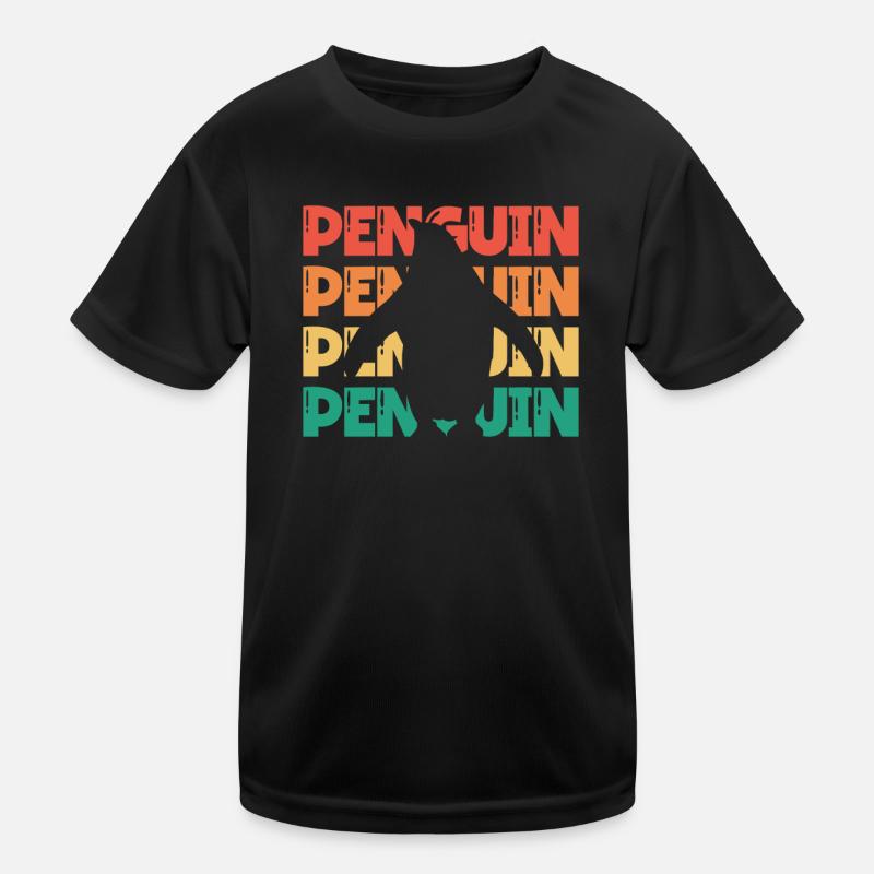 Retro Penguin Seevogel Königspinguin Kinder Funktions-T-Shirt