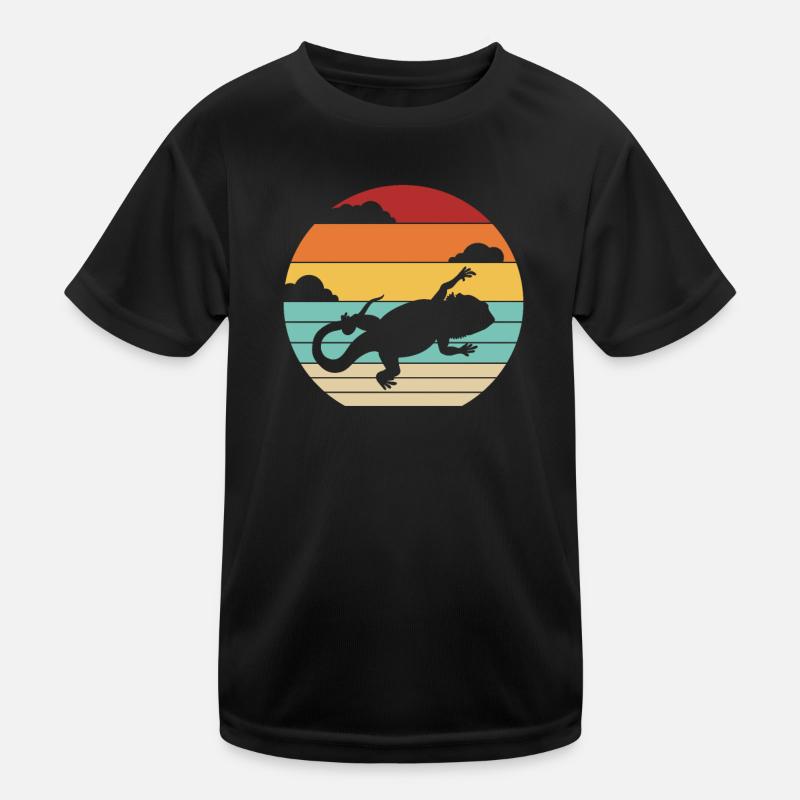 Retro Pogona Haustier Eidechse Besitzer Bartagame Kinder Funktions-T-Shirt