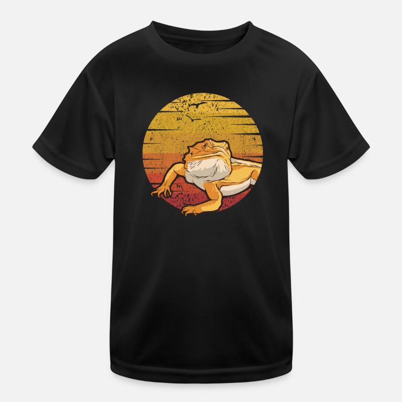 Retro Pogona Eidechse Haustierbesitzer Bartagame Kinder Funktions-T-Shirt