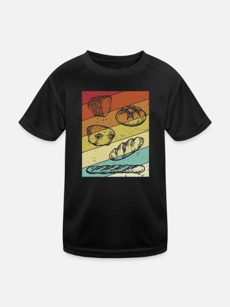 Retro Bread Dough Bread Maker Bread Queen Lover - Kids Functional T-Shirt - black - Front