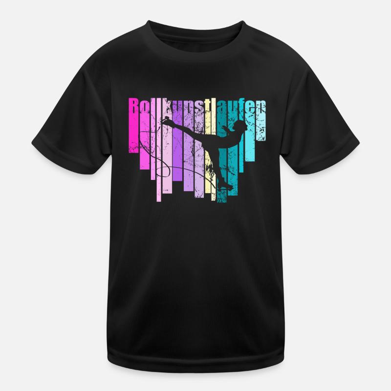 Roller skating, roller skater in aviator Kids Functional T-Shirt