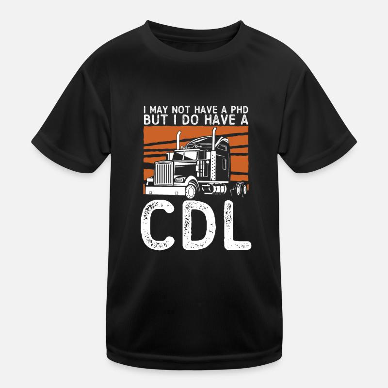 Trucker Truck Driver Kids Functional T-Shirt