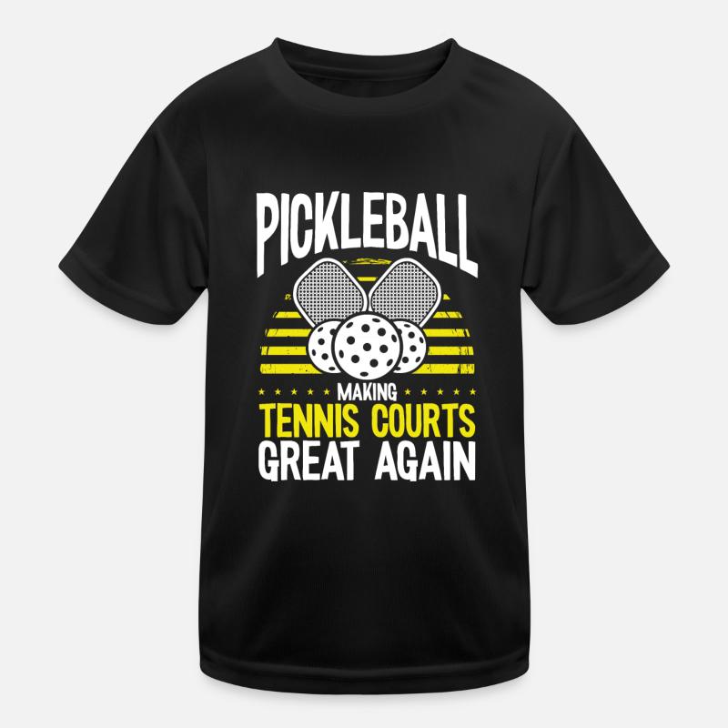 Pickleball Courts Pickleball Player Gift - Kids Functional T-Shirt - black
