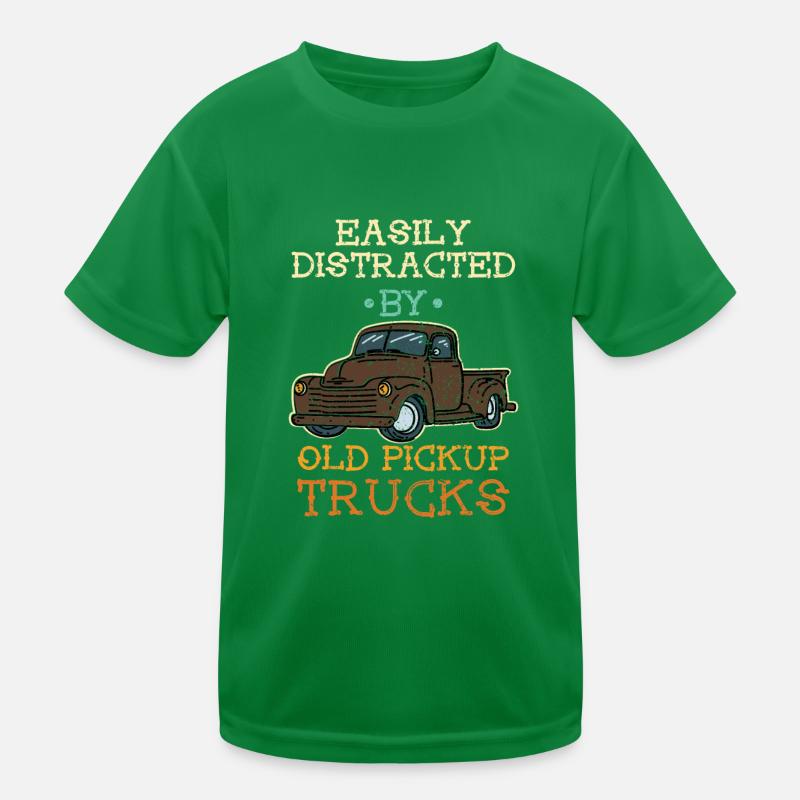 Easily Distracted By Old Pickup Trucks Kids Functional T-Shirt
