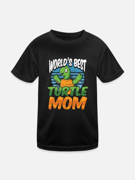 Turtle Mom Turtle Lover - Kids Functional T-Shirt - black - Front